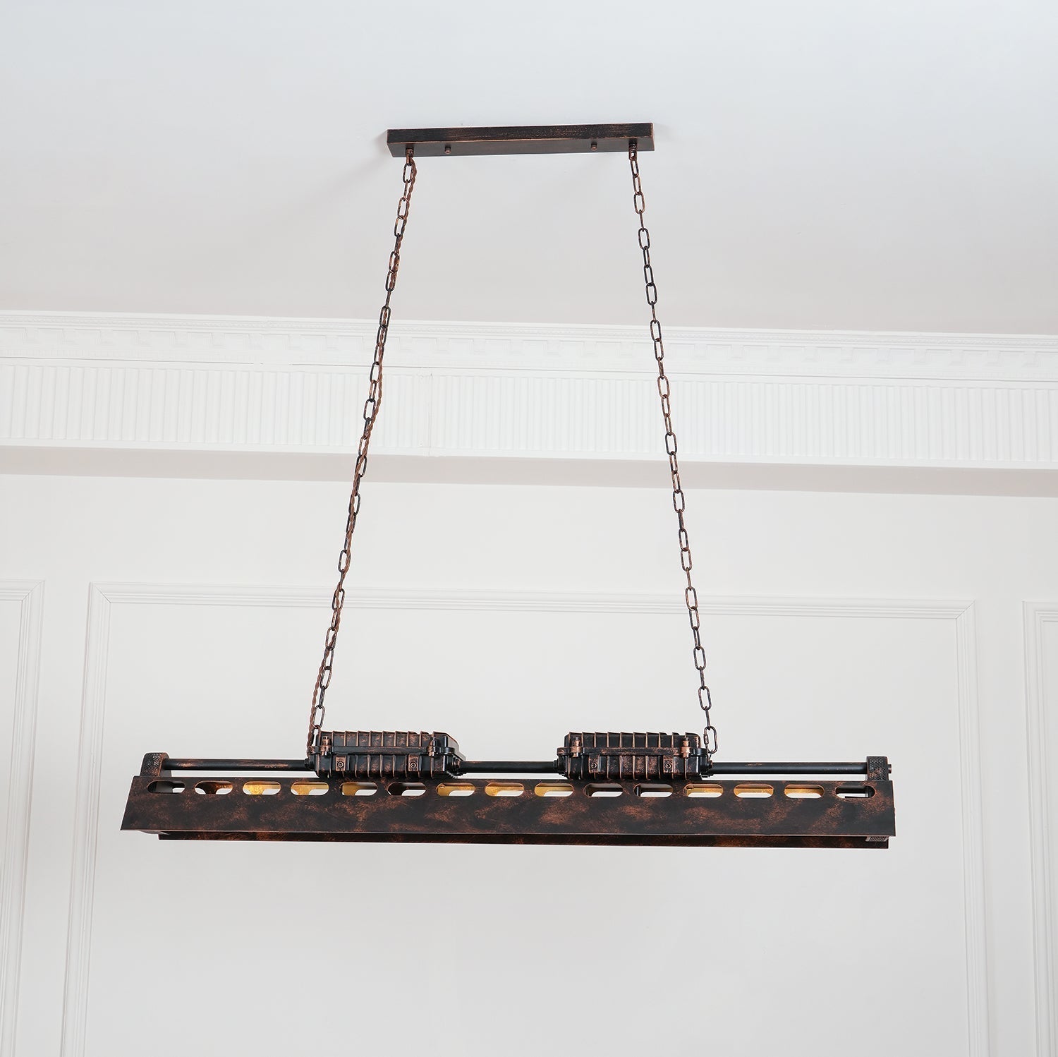 Rustic Iron Box Cage Chandelier Vintage Industrial Steampunk Hanging Light