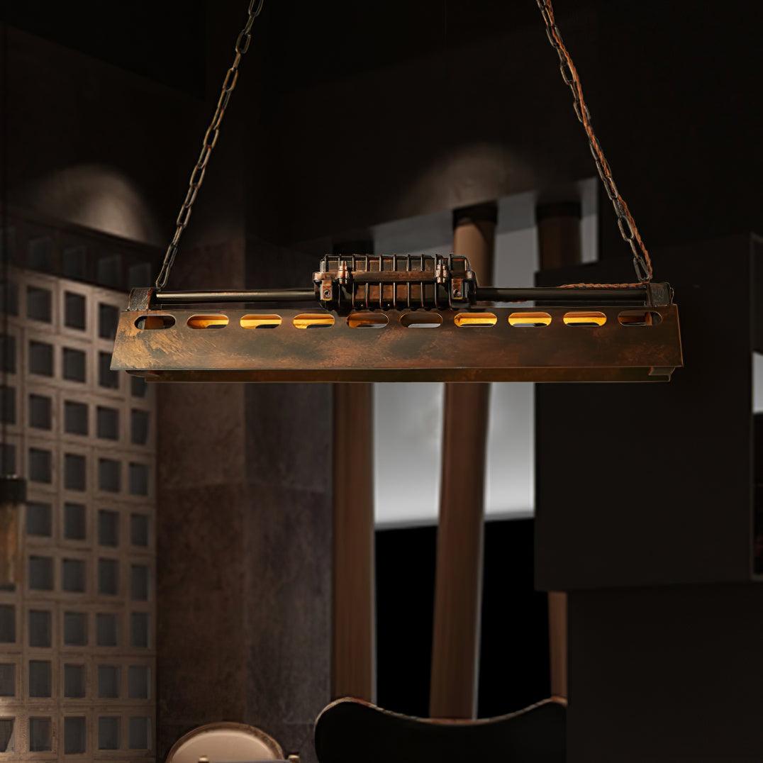Rustic Iron Box Cage Chandelier Vintage Industrial Steampunk Hanging Light
