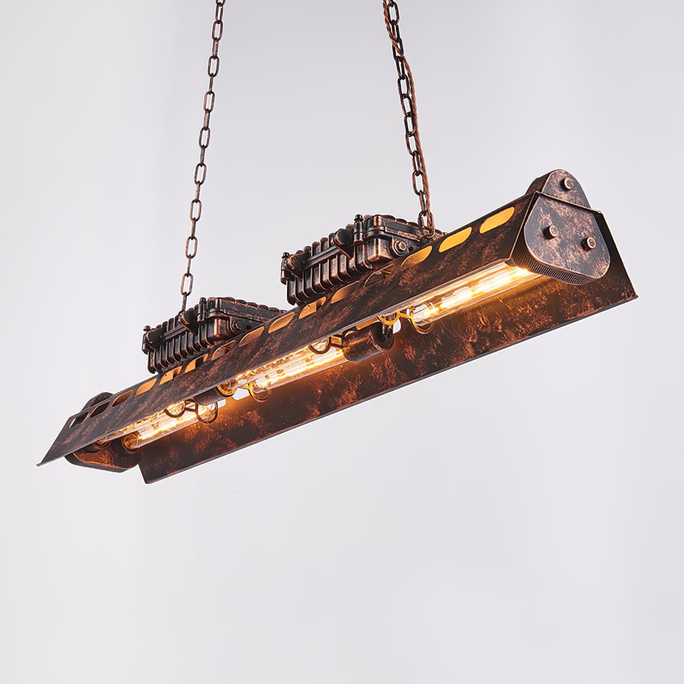 Rustic Iron Box Cage Chandelier Vintage Industrial Steampunk Hanging Light