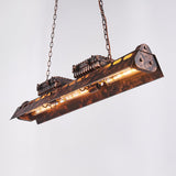 Rustic Iron Box Cage Chandelier Vintage Industrial Steampunk Hanging Light