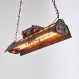 Rustic Iron Box Cage Chandelier Vintage Industrial Steampunk Hanging Light
