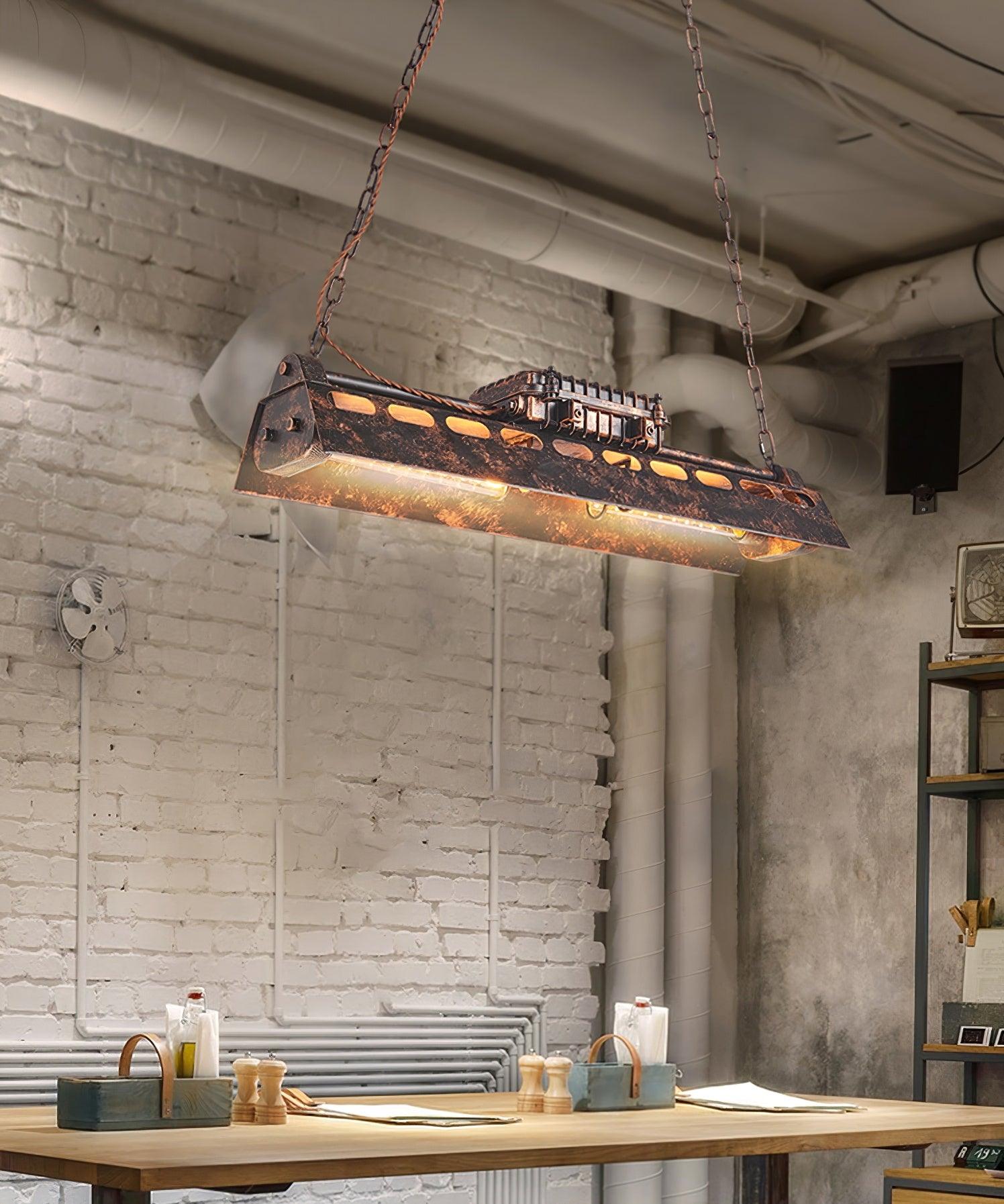 Rustic Iron Box Cage Chandelier Vintage Industrial Steampunk Hanging Light