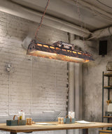 Rustic Iron Box Cage Chandelier Vintage Industrial Steampunk Hanging Light