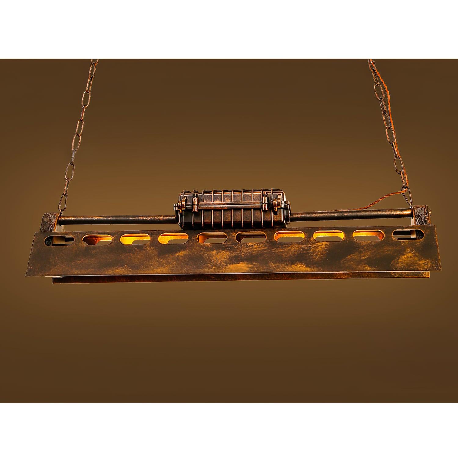 Rustic Iron Box Cage Chandelier Vintage Industrial Steampunk Hanging Light