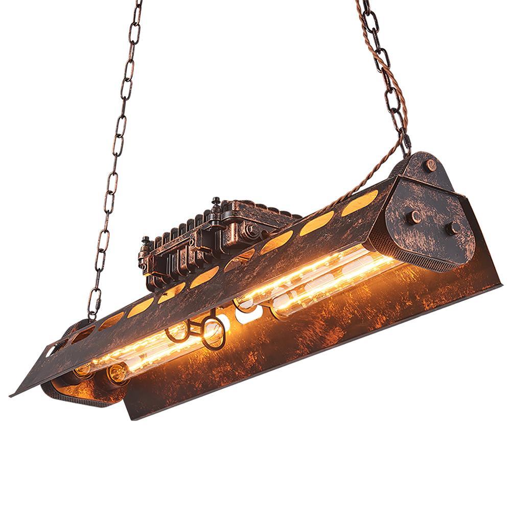 Rustic Iron Box Cage Chandelier Vintage Industrial Steampunk Hanging Light
