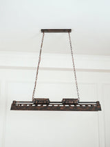 Rustic Iron Box Cage Chandelier Vintage Industrial Steampunk Hanging Light