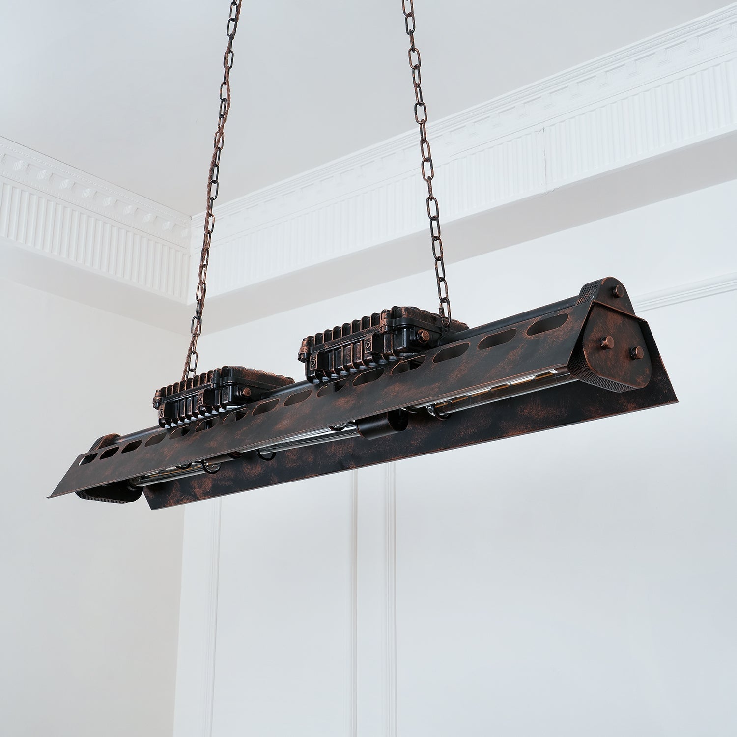 Rustic Iron Box Cage Chandelier Vintage Industrial Steampunk Hanging Light