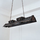 Rustic Iron Box Cage Chandelier Vintage Industrial Steampunk Hanging Light