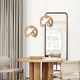 Rustic Modern Japanese Wabi Sabi Wood Glass LED Pendant Light for Minimalist Home Decor