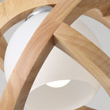 Rustic Modern Japanese Wabi Sabi Wood Glass LED Pendant Light for Minimalist Home Decor