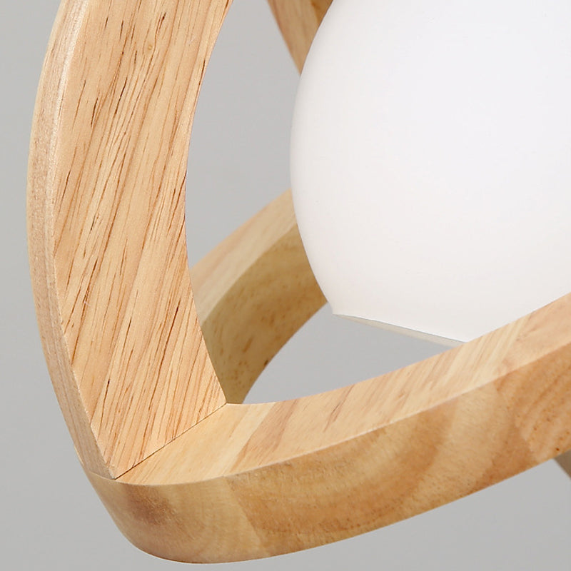 Rustic Modern Japanese Wabi Sabi Wood Glass LED Pendant Light for Minimalist Home Decor