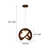 Rustic Modern Japanese Wabi Sabi Wood Glass LED Pendant Light for Minimalist Home Decor