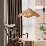 Rustic Natural Straw Handwoven Pendant Light for Coastal and Boho Home Decor