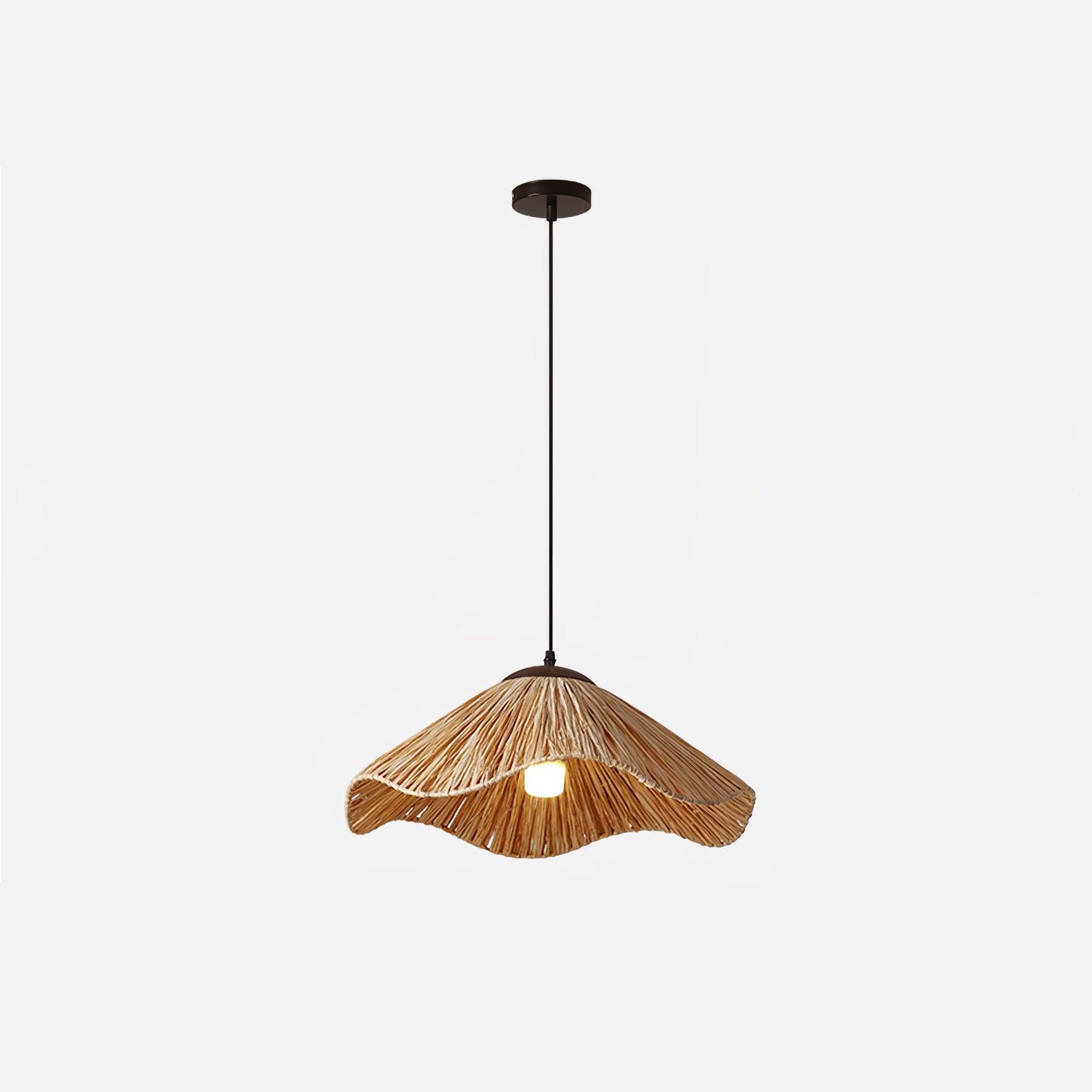 Rustic Natural Straw Handwoven Pendant Light for Coastal and Boho Home Decor