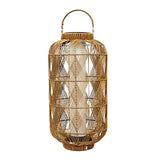 Rustic PE Rattan Portable Solar Powered Floor Lamp for Outdoor Patios and Gardens Warm White LED