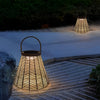 Rustic Rattan Solar Outdoor Lantern Decorative Waterproof LED Lamp for Camping Garden and Terrace