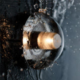 Rustic Round Glass Bowl LED Outdoor Wall Sconce Waterproof Exterior Sconce for Garden Porch