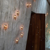Rustic Round Glass Bowl LED Outdoor Wall Sconce Waterproof Exterior Sconce for Garden Porch