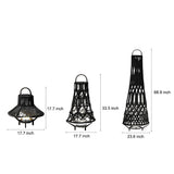 Rustic Tribal Outdoor Floor Lamp Waterproof Black Metal Light for Garden and Patio