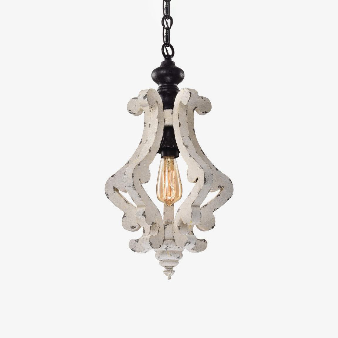 Rustic Wood and Metal Pendant Light Vintage Farmhouse Droplight Chandelier