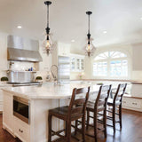 Rustic Wood and Metal Pendant Light Vintage Farmhouse Droplight Chandelier
