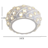 Modern Metal Crystal LED Flush Mount Ceiling Light for Hallway and Entryway Decor