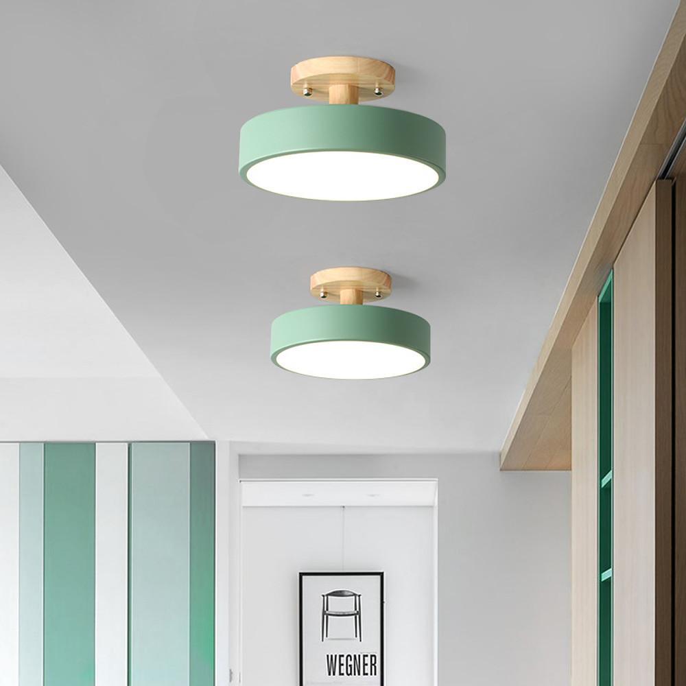 Modern Geometric Round LED Flush Mount Ceiling Light with 3 Step Dimming for Kids Room and Bedroom