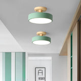 Modern Geometric Round LED Flush Mount Ceiling Light with 3 Step Dimming for Kids Room and Bedroom