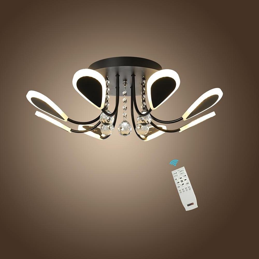 Modern LED Crystal Flush Mount Ceiling Light 8 Lights for Luxury Indoor Home Lighting