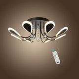 Modern LED Crystal Flush Mount Ceiling Light 8 Lights for Luxury Indoor Home Lighting