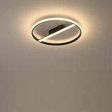 Modern Circle LED Flush Mount Ceiling Light Contemporary Metal 18 Inch Low Profile Fixture