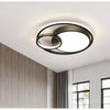 Modern 3 Ring LED Flush Mount Ceiling Light Artistic Metal Design Fixture in Matte Black