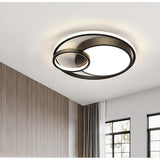 Modern 3 Ring LED Flush Mount Ceiling Light Artistic Metal Design Fixture in Matte Black