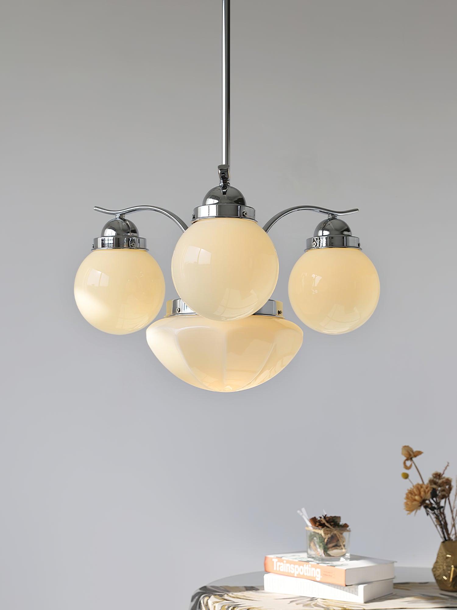 Ryttenberg Modern Globe Glass Chandelier Retro Multi Head Pendant Ceiling Light