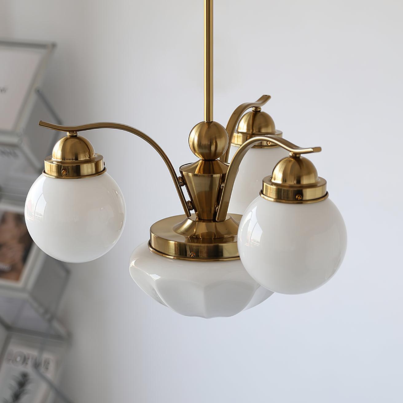Ryttenberg Modern Globe Glass Chandelier Retro Multi Head Pendant Ceiling Light