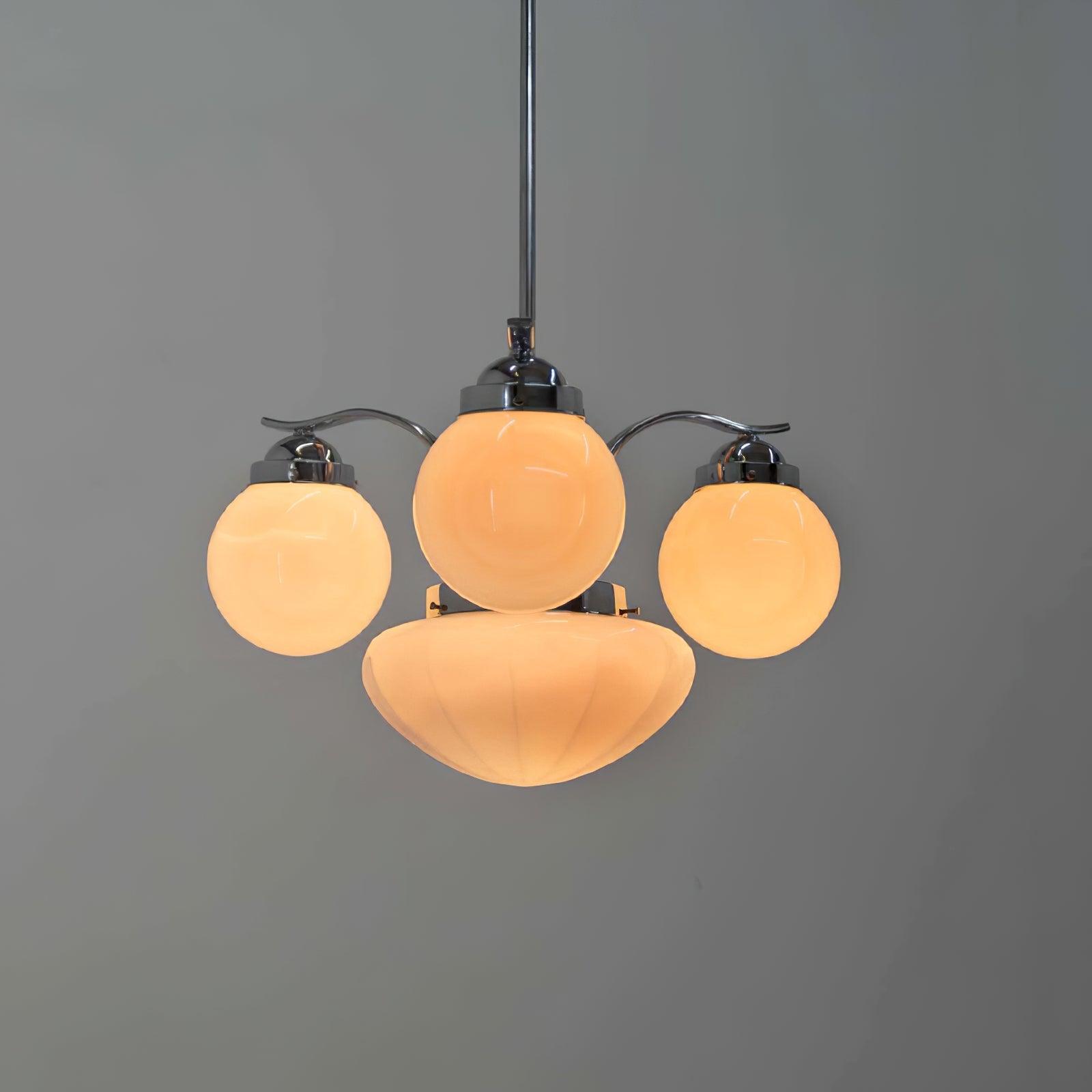 Ryttenberg Modern Globe Glass Chandelier Retro Multi Head Pendant Ceiling Light