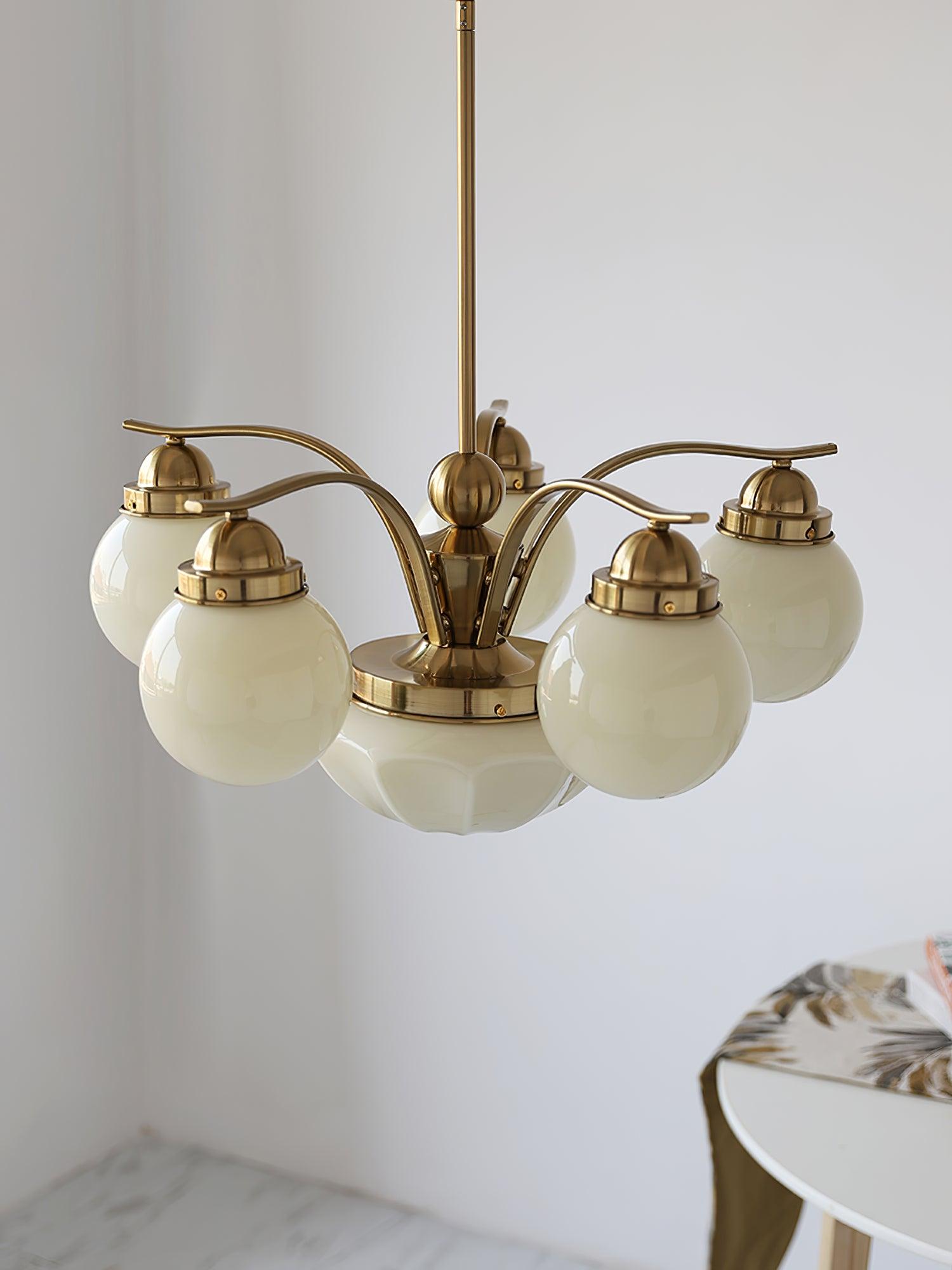 Ryttenberg Modern Globe Glass Chandelier Retro Multi Head Pendant Ceiling Light