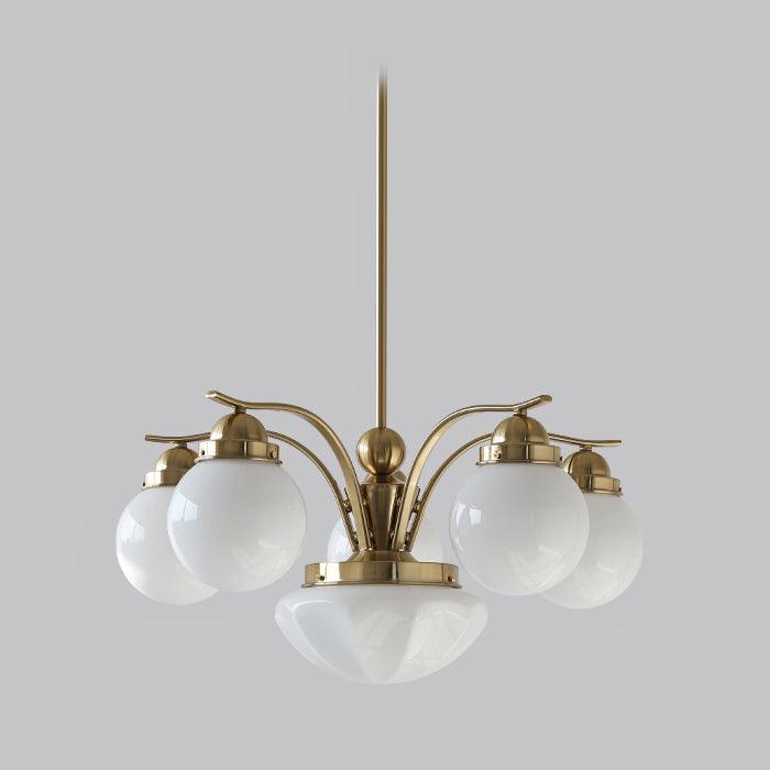 Ryttenberg Modern Globe Glass Chandelier Retro Multi Head Pendant Ceiling Light