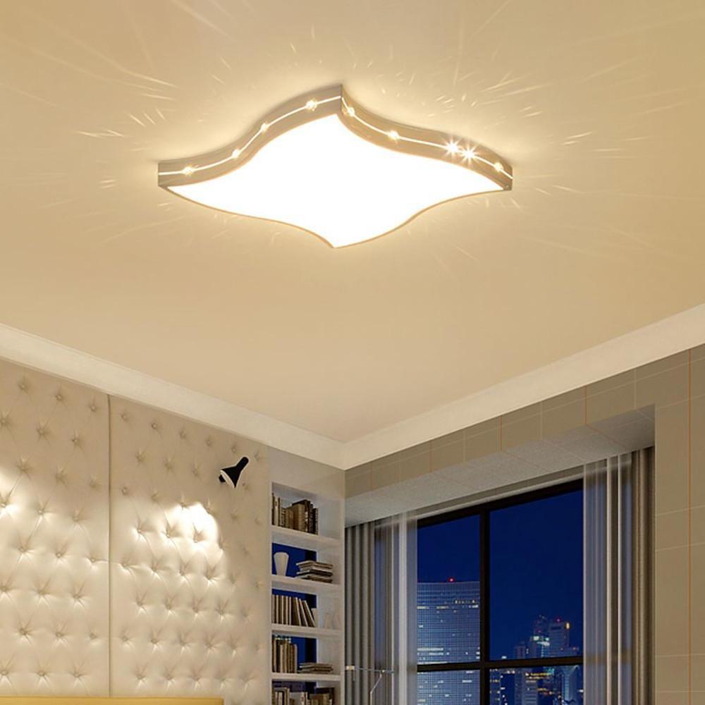 Modern Square Waved Crystal LED Flush Mount Ceiling Light for Contemporary Bedrooms and Nurseries