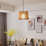 Samantha Wood Slat Pendant Light Natural Wooden Hanging Chandelier for Living Room and Dining Area