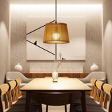 Samantha Wood Slat Pendant Light Natural Wooden Hanging Chandelier for Living Room and Dining Area