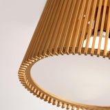 Samantha Wood Slat Pendant Light Natural Wooden Hanging Chandelier for Living Room and Dining Area