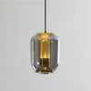 Savannah Smoke Gray Glass Pendant Light with Gold Finish Integrated LED Ceiling Hanging Lamp