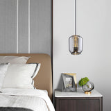Savannah Smoke Gray Glass Pendant Light with Gold Finish Integrated LED Ceiling Hanging Lamp