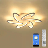 Modern Geometric Acrylic LED Flush Mount Ceiling Lamp with Dimmable Multi Layer Design for Living Room
