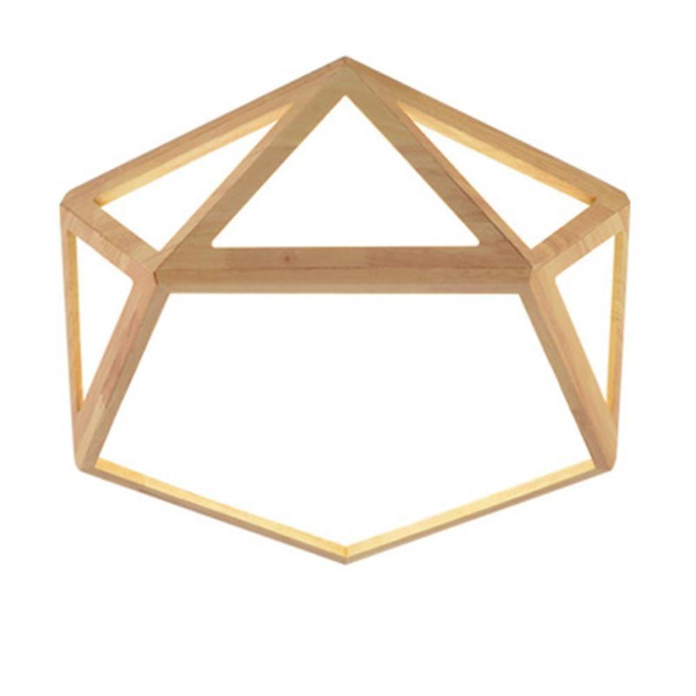 Geometric Rustic Bamboo LED Flush Mount Ceiling Light Modern Wood Indoor Fixture