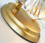 Scalloped Glass Shell Wall Sconce Set of 2 with Brass Finish for Indoor Lighting