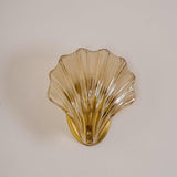 Scalloped Glass Shell Wall Sconce Set of 2 with Brass Finish for Indoor Lighting