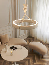 Sculptural White Plaster LED Chandelier Modern Pendant Light Fixture for Elegant Living Spaces