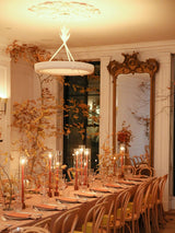 Sculptural White Plaster LED Chandelier Modern Pendant Light Fixture for Elegant Living Spaces